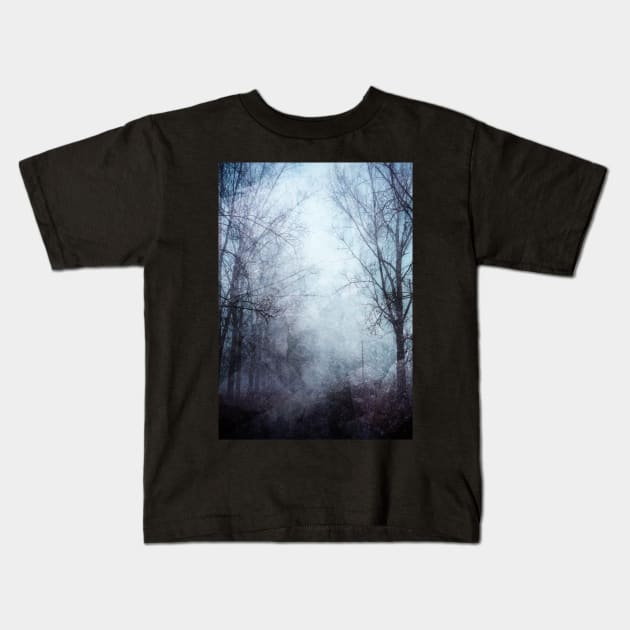Foggy forest Kids T-Shirt by Delaquadra.Art